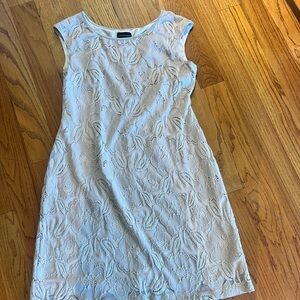 Connected Apparel Lace Mini Dress - Cream